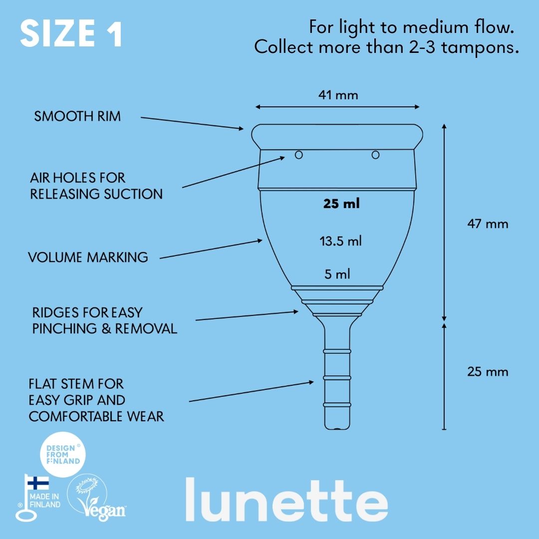 Lunette Period Cup Blue Size 1&2
