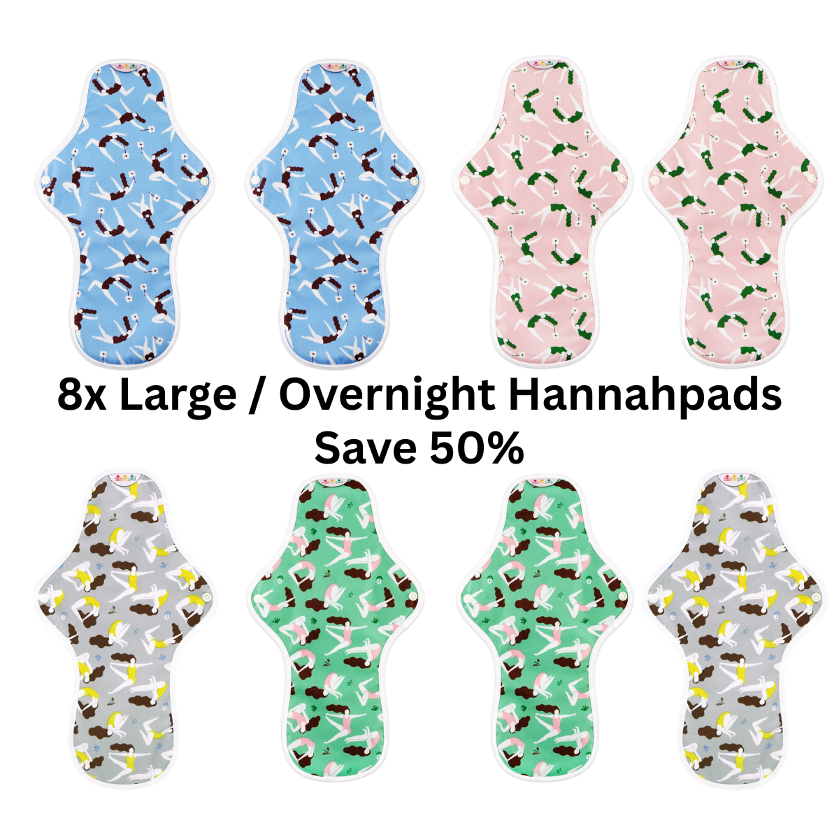 8x Hannahpad Large Pads 33cm/45mL SAVE 50% Value Bundle