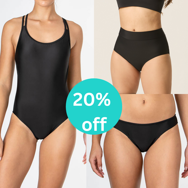 Modibodi Period Proof Swimwear Adult sizes 6 22 Lunette NZ